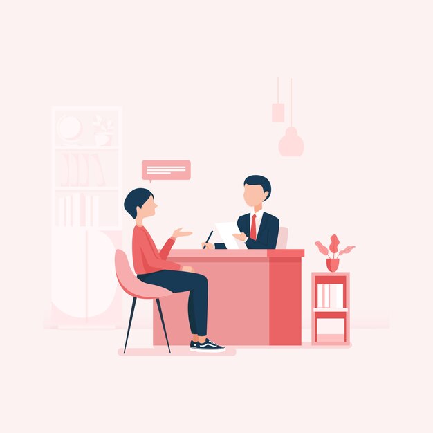 Recherche d'emploi ressources humaines recrutement carrière Vecteur Premium