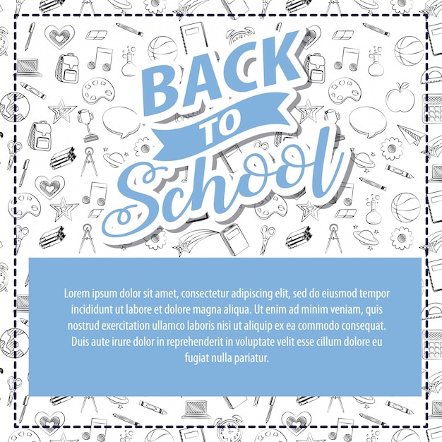 Retour à l'école illustration des éléments de l'école différents Vecteur gratuit