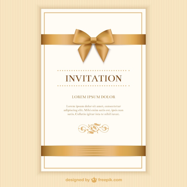Rétro carte d'invitation avec un ruban  Télécharger des 