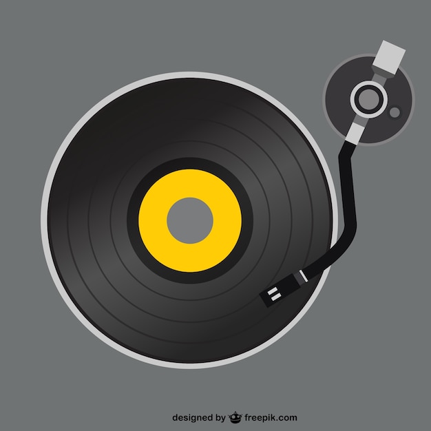 Rétro disque vinyle player vector Vecteur gratuit