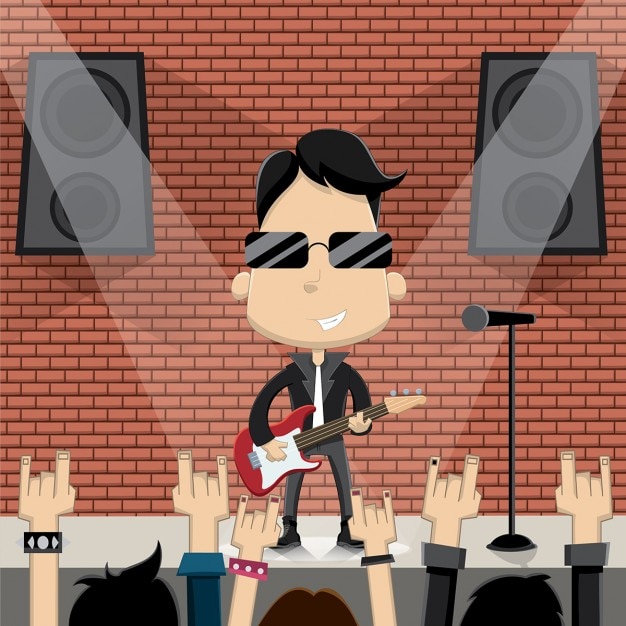 Rock star caractère gars conception vector Vecteur gratuit