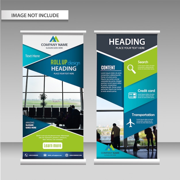 Roll up layout design template. Vecteur Premium