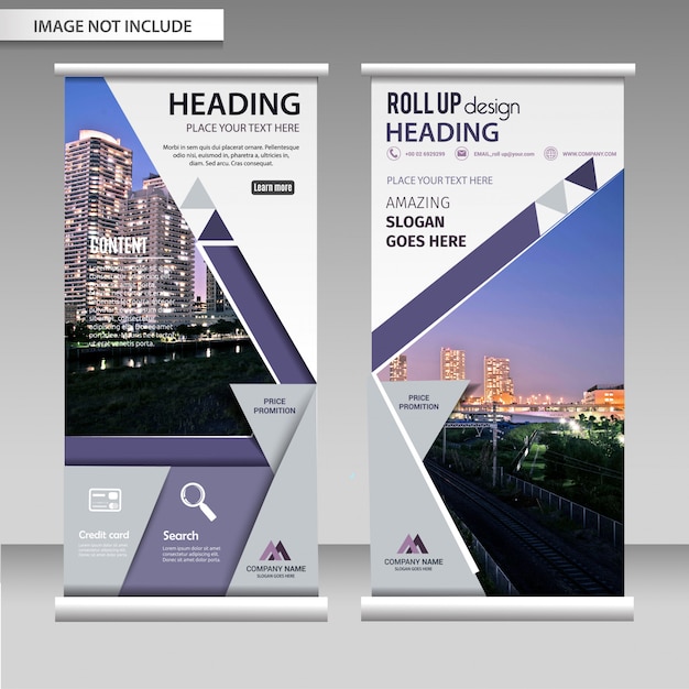 Roll up layout design template. Vecteur Premium