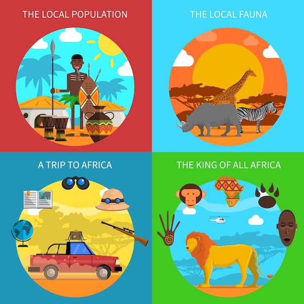 Safari concept set Vecteur gratuit