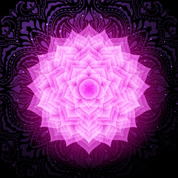 Sahasrara Chakra Avec Mandala Chakra Couronne Vecteur Premium