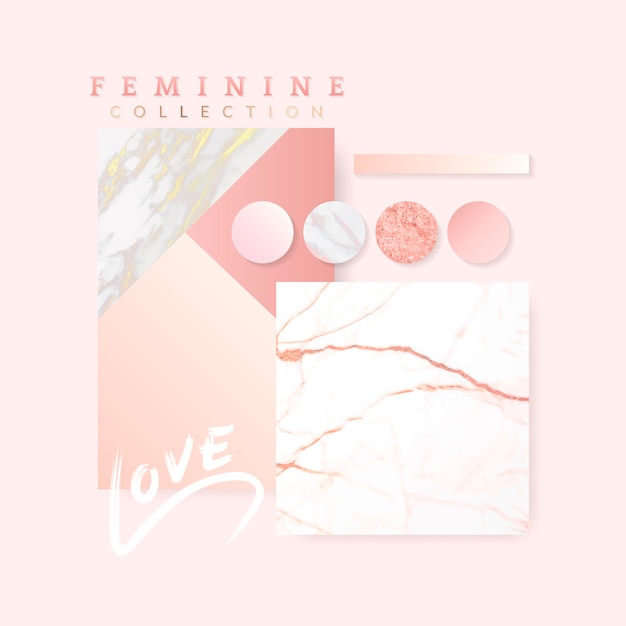 Schéma de configuration rose féminin Vecteur gratuit