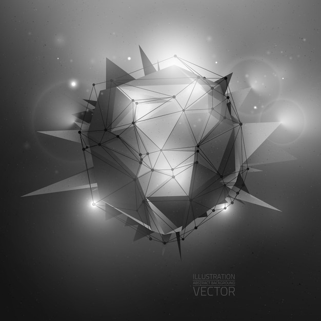 Sci-fi illustration vectorielle abstrait polygonal Vecteur Premium