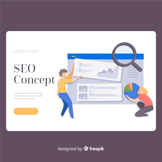 Seo concept landing page Vecteur gratuit