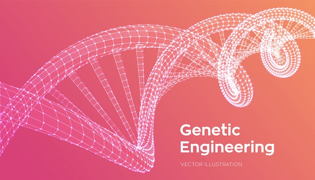 Séquence D'adn. Structure De Molécules D'adn Filaire. Code Adn Vecteur Premium