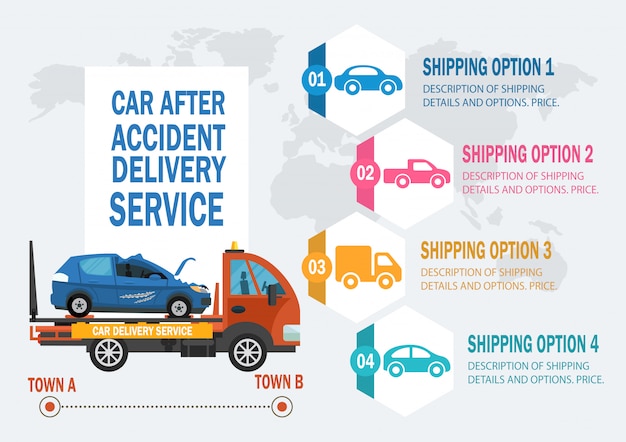 Service d'assistance automobile. illustration de plat vector. Vecteur Premium