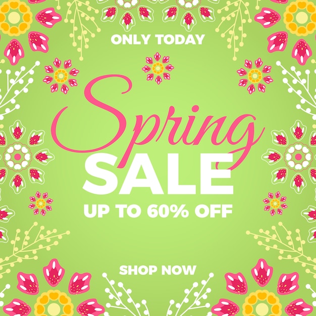 Soldes De Printemps Vecteur Gratuite