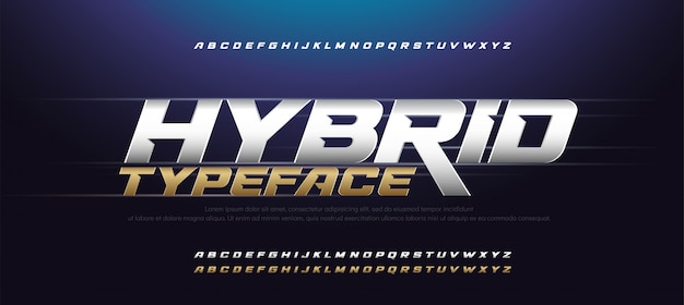 Sport modern typography italic alphabet fonts set Vecteur Premium