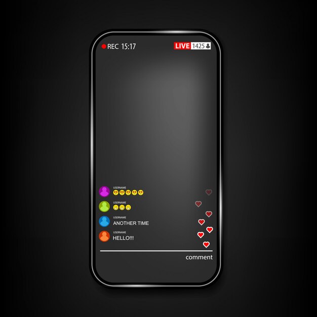 Streaming vidéo en direct sur le web sur smartphone. Vecteur Premium