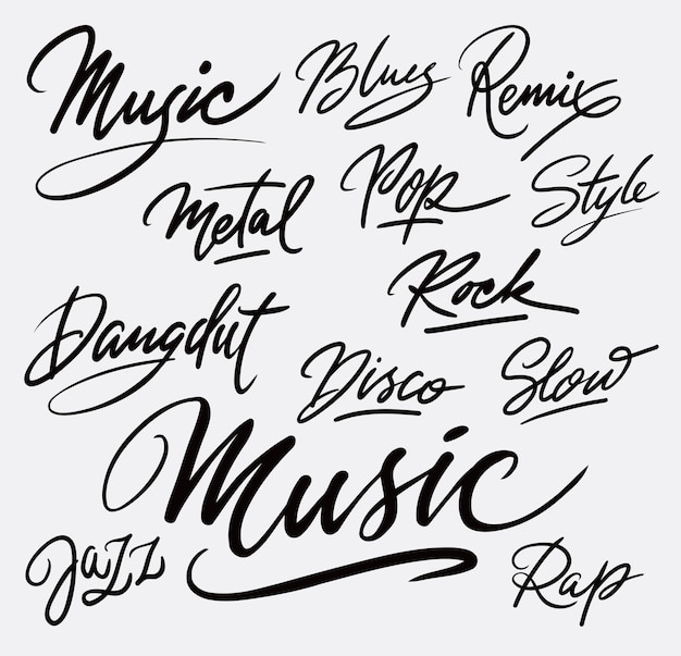 Style De Musique Et Calligraphie D Ecriture Disco Vecteur Premium