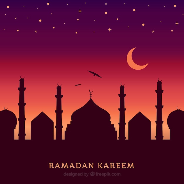 Sunset Ramadan Background | Vecteur Gratuite