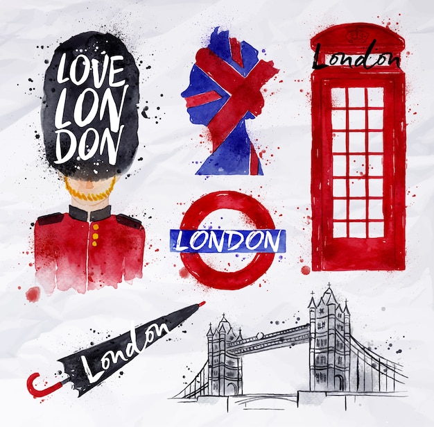 Symboles De Londres | Vecteur Premium