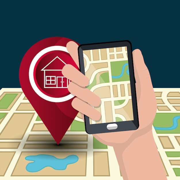 Système De Localisation Géographique Vecteur gratuit