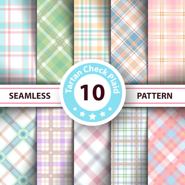 Tartan, joyeux noël vérifier les modèles sans soudure de carreaux Vecteur Premium