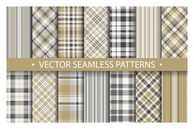 Tartan set plaid transparente motif. texture de tissu géométrique. Vecteur Premium