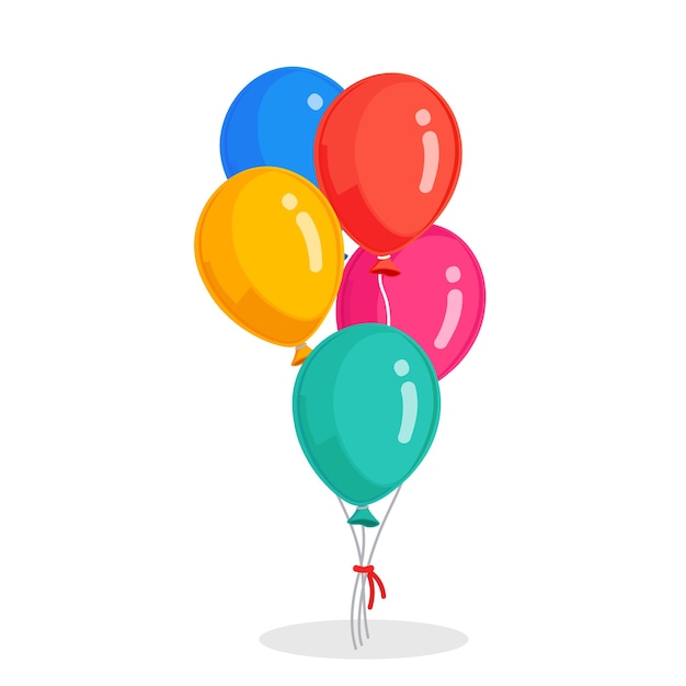 Tas De Ballon D Helium Boules D Air Volantes Joyeux Anniversaire Vacances Decoration De Fete Vecteur Premium