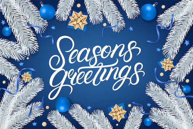 texte-de-seasons-greetings-vecteur-premium