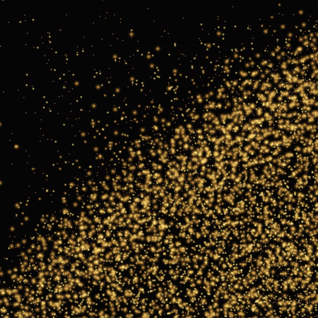 Texture De Paillettes D or Sur Fond  Noir  Vecteur Premium