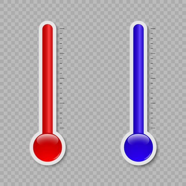 Thermometre De Temperature Mesurant La Chaleur Et Le Froid Isole Sur Fond Blanc Vecteur Premium