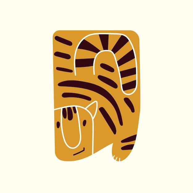 Tigre Abstrait Simple Pour Le Mod le De Carte  De Voeux  Ou 