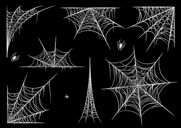 Toile d'araignée ou toile d'araignée pour jeu d'halloween Vecteur Premium