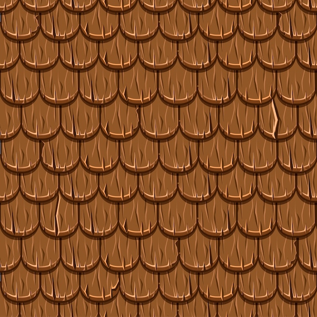 Toitures Anciennes En Bois Brun Tuiles De Toit Sans Soudure Vecteur Premium