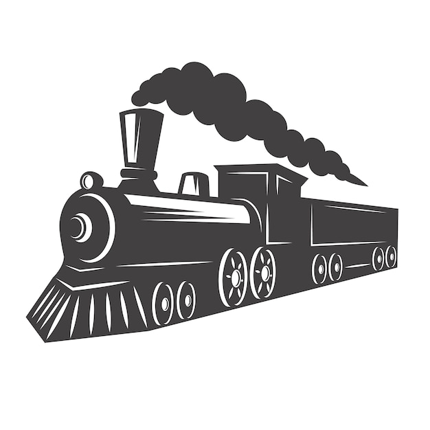 Train Vintage Sur Fond Blanc élément Pour Logo étiquette Emblème Signe Illustration