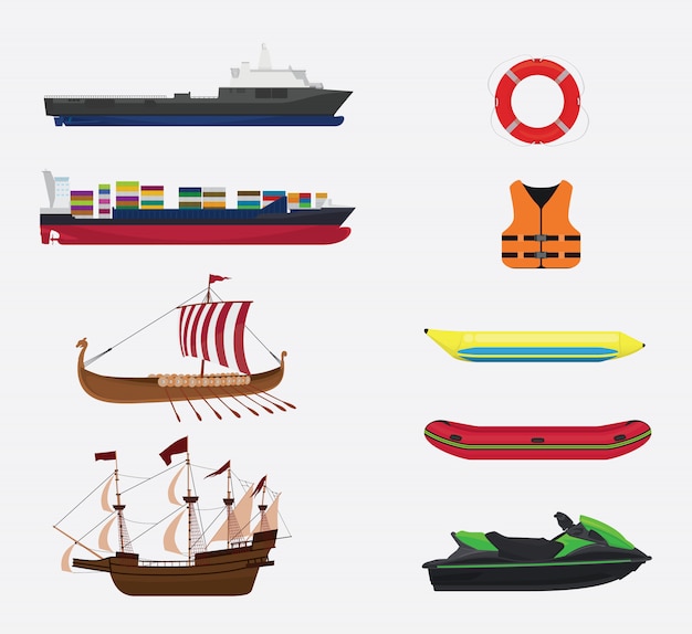 Transport en mer ou collecte d'eau Vecteur Premium