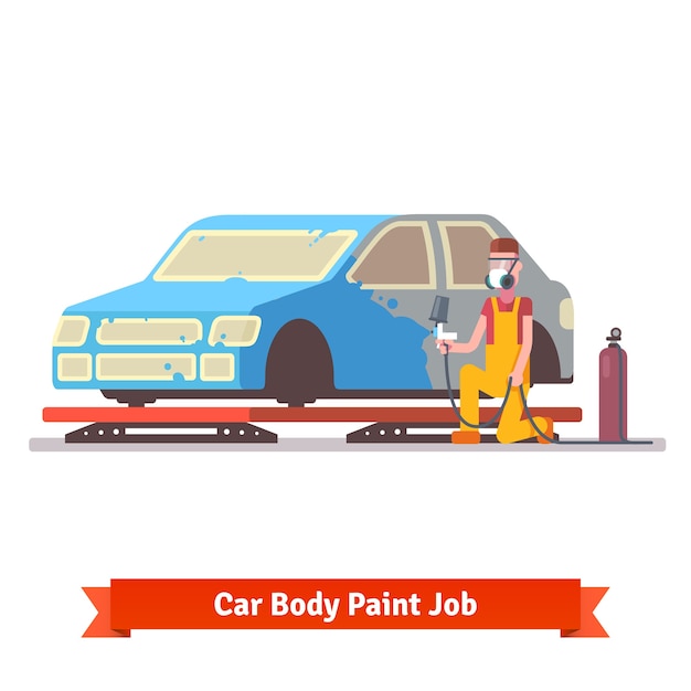 Travaux de peinture pour carrosserie Vecteur gratuit