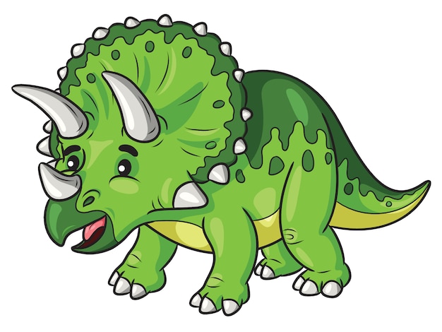 Triceratops Cartoon Vecteur Premium