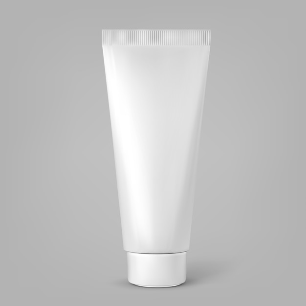 Tube Cosmétique Blanc Blanc Isolé Vecteur Premium