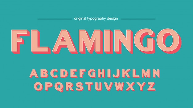 Typographie de saumon bold bevel vintage Vecteur Premium