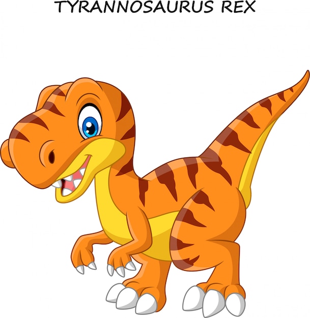 Tyrannosaure Drôle De Dessin Animé | Vecteur Premium