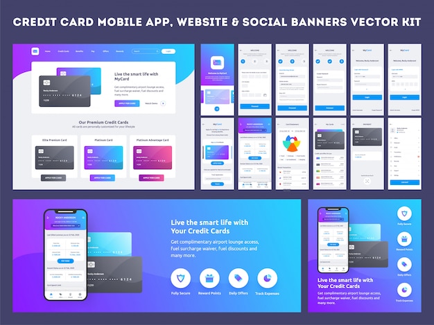 Ui de l'application mobile. Vecteur Premium
