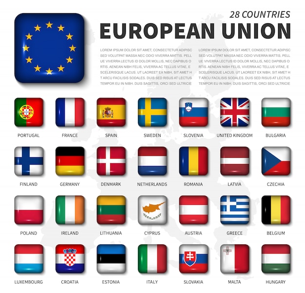 Union Européenne Ue Et Drapeau Dadhésion Association De