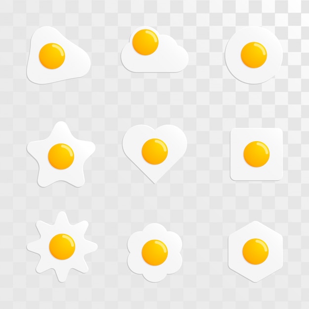 Variante de forme d'oeuf au plat la valeur vector image Vecteur Premium