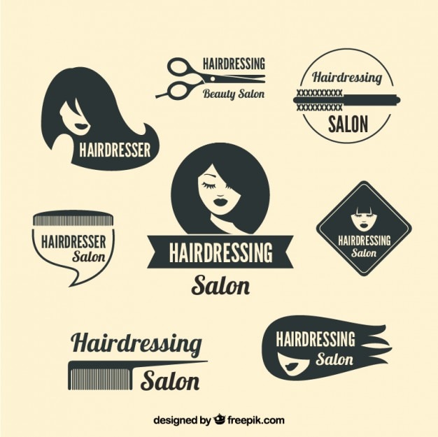 Variété de logos de coiffure | Télécharger des Vecteurs ...