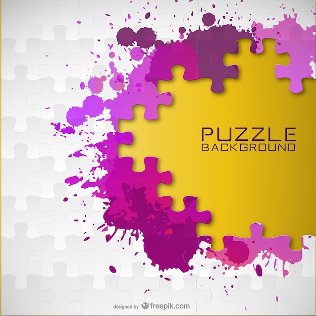 Vecteur éclaboussure de peinture puzzle de fond Vecteur gratuit