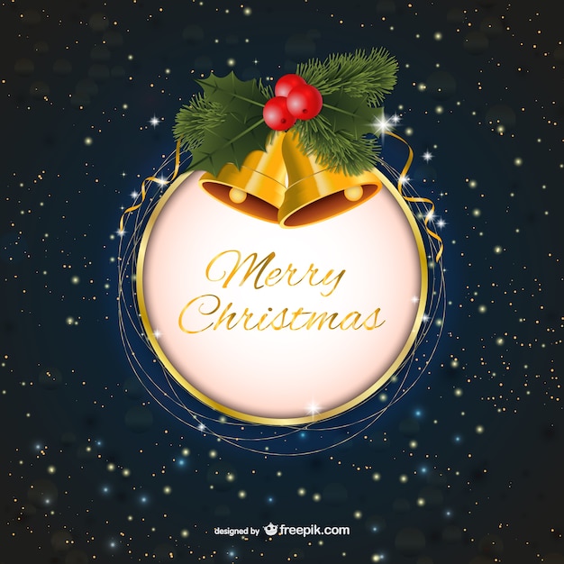 Download Vecteur Joyeux Noël Avec Des Cloches | Vecteur Gratuite