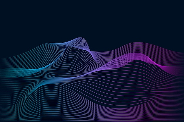 Vecteur de motif d'onde dynamique de visualisation de données Vecteur gratuit