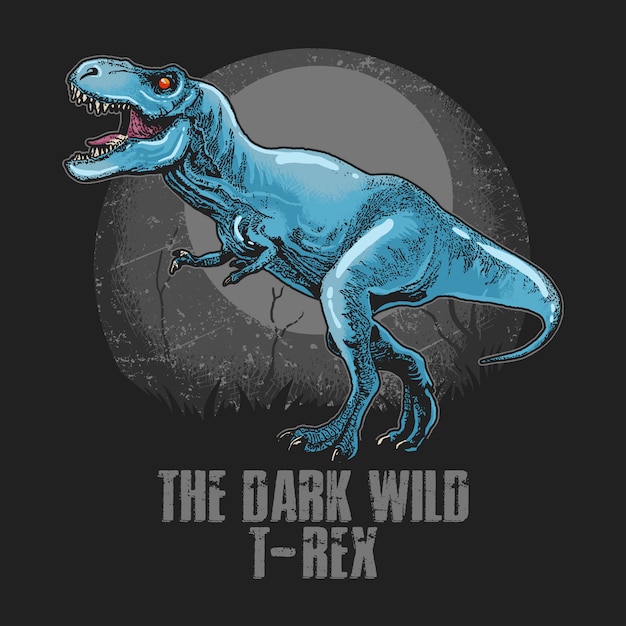 Vecteur d'œuvres d'art pour tête de t-rex sauvage en dinosaure Vecteur Premium