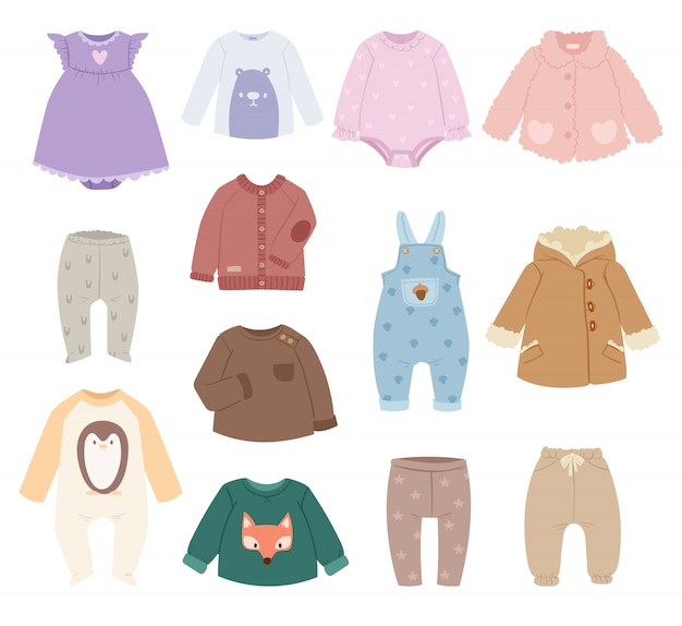 Vecteur De Vetements Pour Bebes Bebes Enfants Vecteur Premium