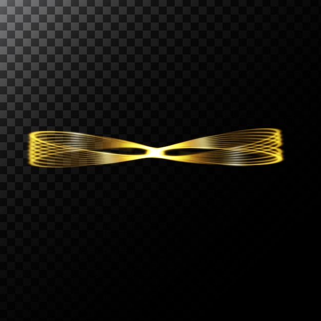 Vector illustration abstraite d'un effet de lumière en forme de cercles d'or Vecteur gratuit