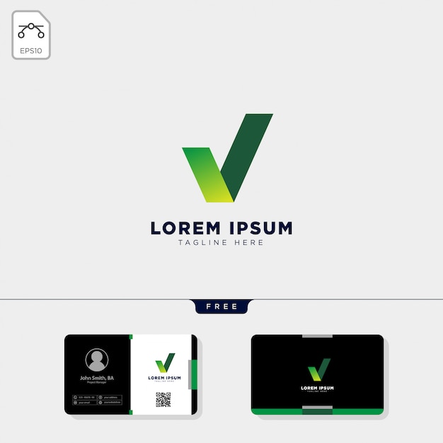 Vérifier le modèle de logo et la conception de carte de visite Vecteur Premium