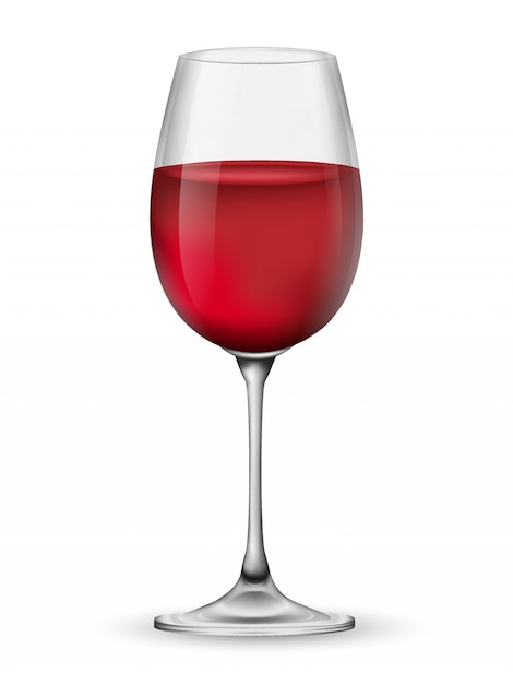  Verre  R aliste De Vin Rouge Isol  Sur Fond  Blanc  Vecteur 