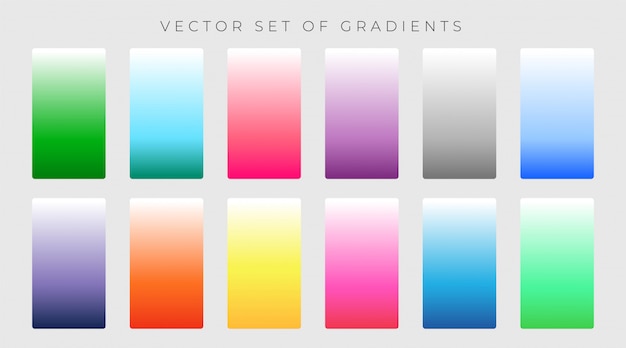 Vibrant set of gradients colorés vector illustration Vecteur gratuit